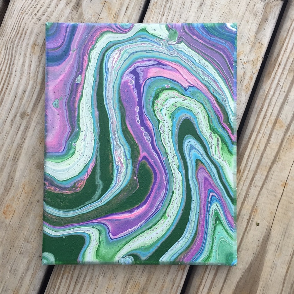 10x8 Original Pour Painting